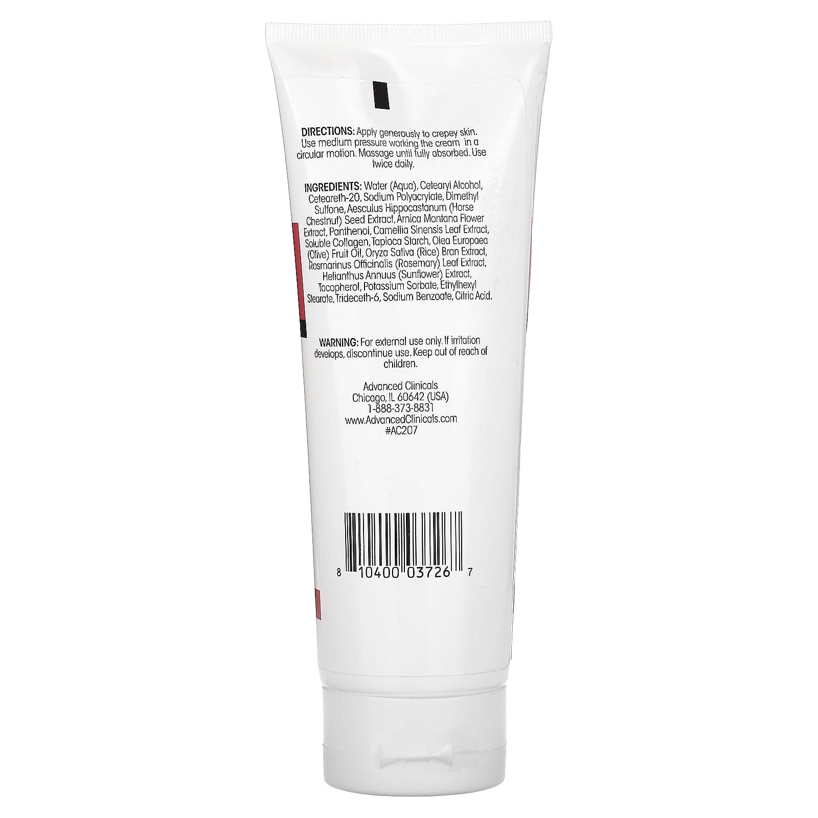 Crepey Skin Wrinkle Smoothing Cream by Advanced Clinicals, 8 fl oz - Image 2