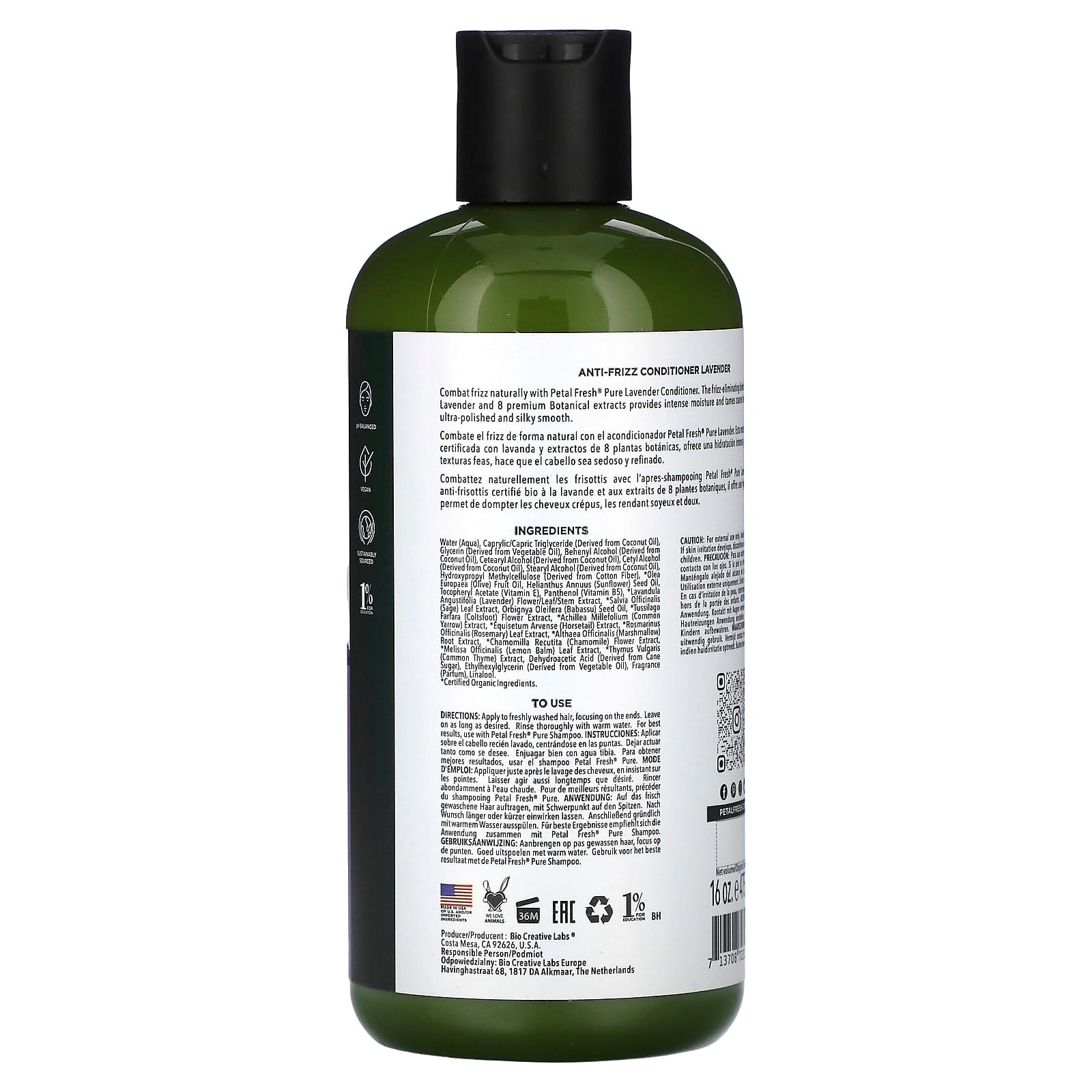 Petal Fresh, Anti-Frizz Conditioner, Lavender, 16 fl oz (475 ml) - Image 2