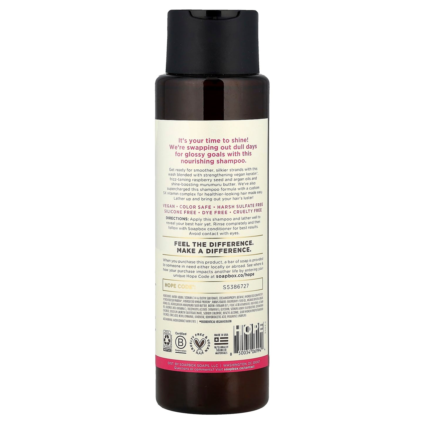 Soapbox, Nourishing Shampoo, Keratin Shine Boosting, For Silky, Frizz-Tamed Hair, 16 fl oz (473 ml) - Image 2