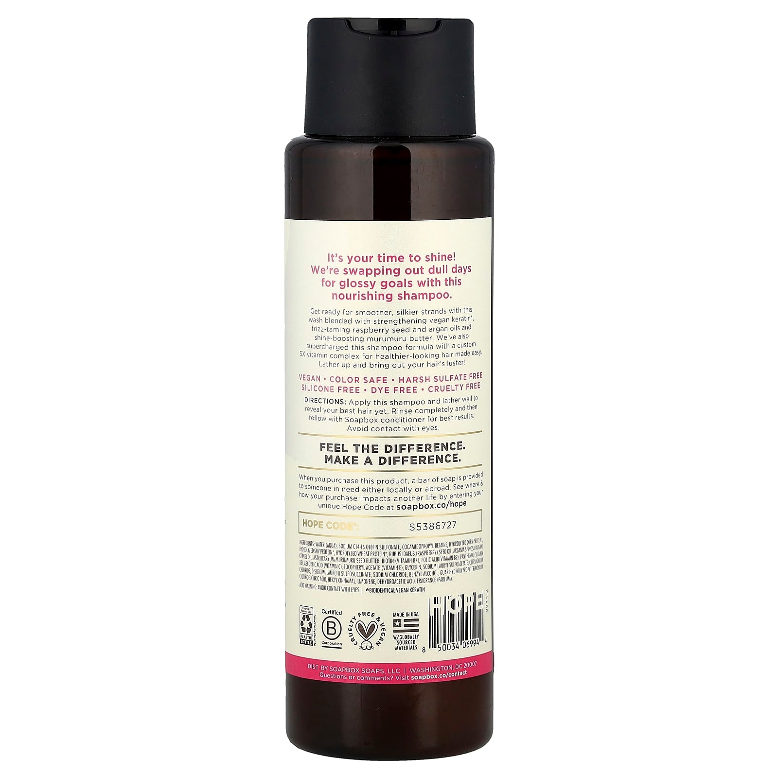 Soapbox, Nourishing Shampoo, Keratin Shine Boosting, For Silky, Frizz-Tamed Hair, 16 fl oz (473 ml) - Image 2