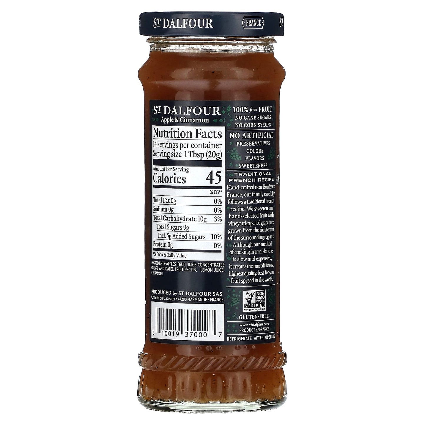 St. Dalfour, Apple & Cinnamon Fruit Spread, 10 oz (284 g) - Image 2