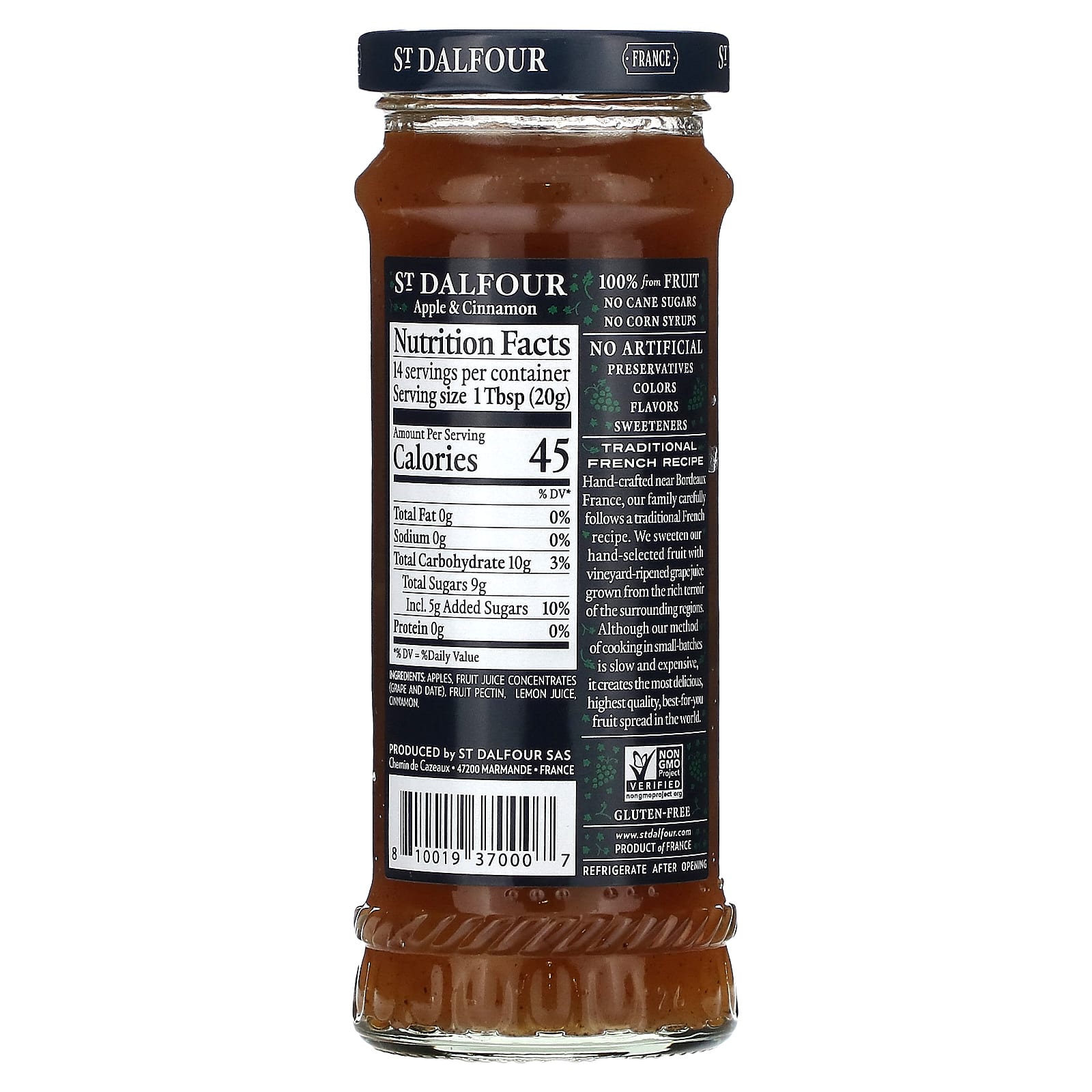 St. Dalfour, Apple & Cinnamon Fruit Spread, 10 oz (284 g) - Image 2