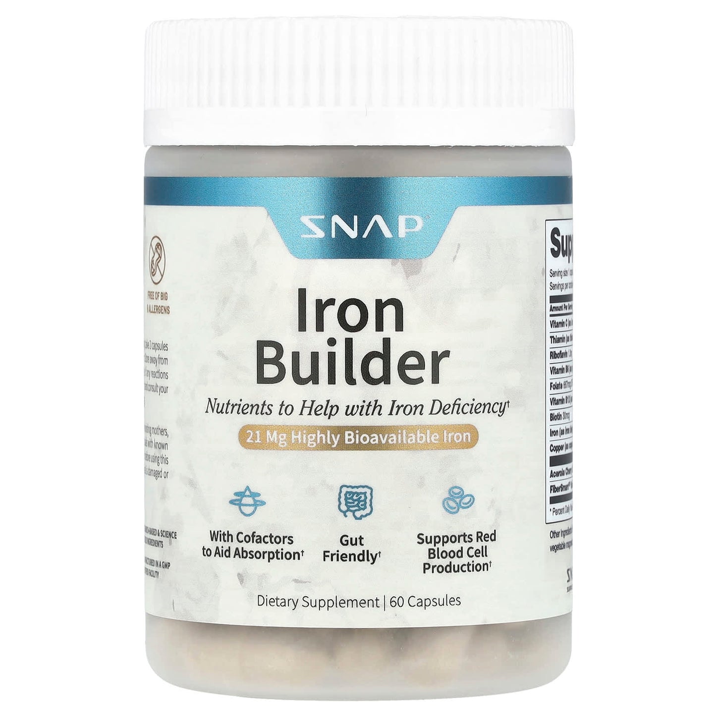 Snap Supplements, Iron Builder, 60 Capsules - Image 1