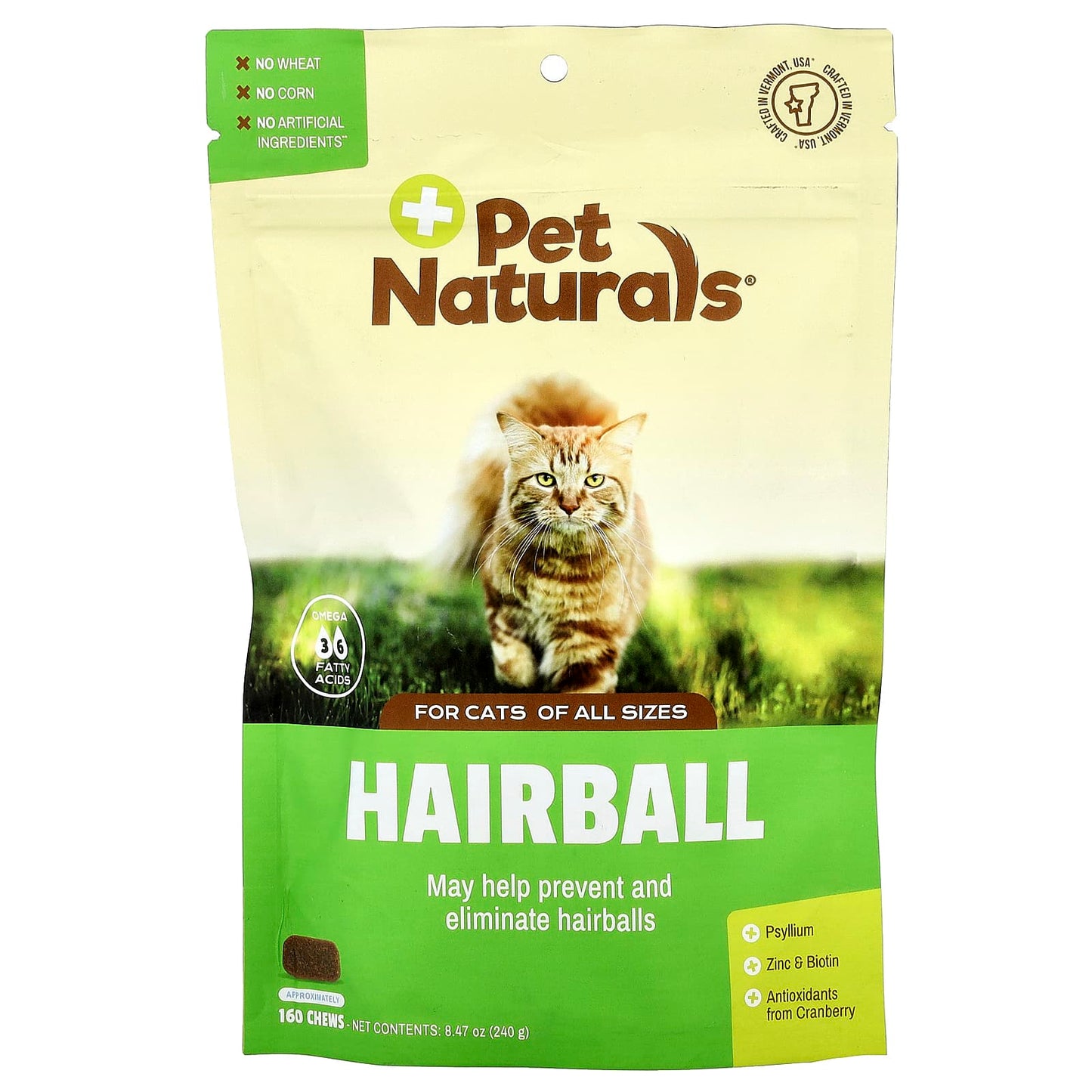 Pet Naturals, Hairball, For Cats, All Sizes, 160 Chews, 8.47 oz (240 g) - Image 1