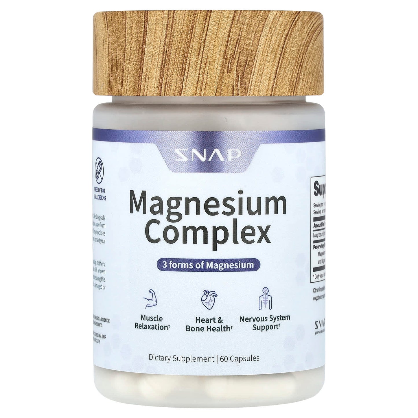 Snap Supplements, Magnesium Complex, 60 Capsules - Image 1