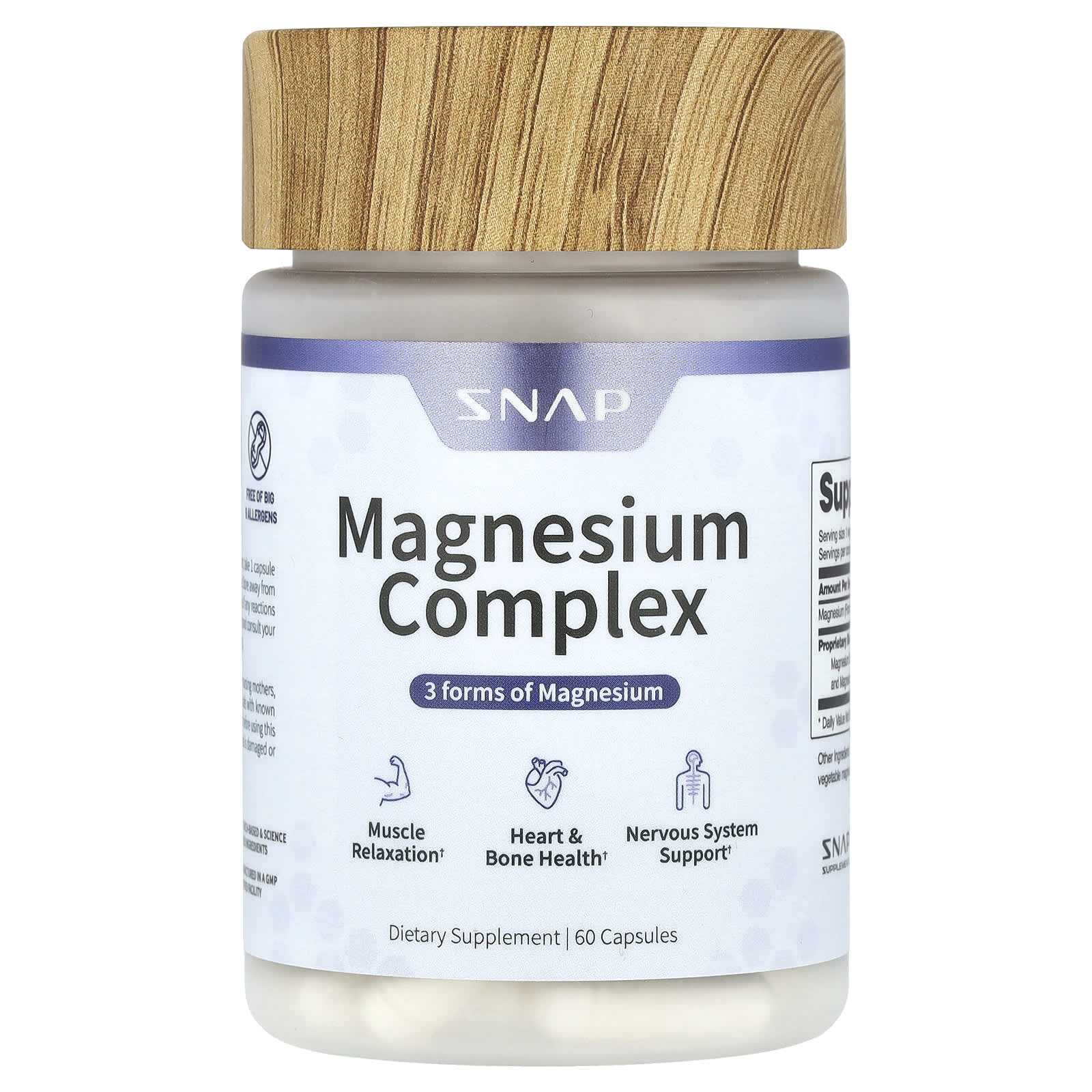 Snap Supplements, Magnesium Complex, 60 Capsules - Image 1