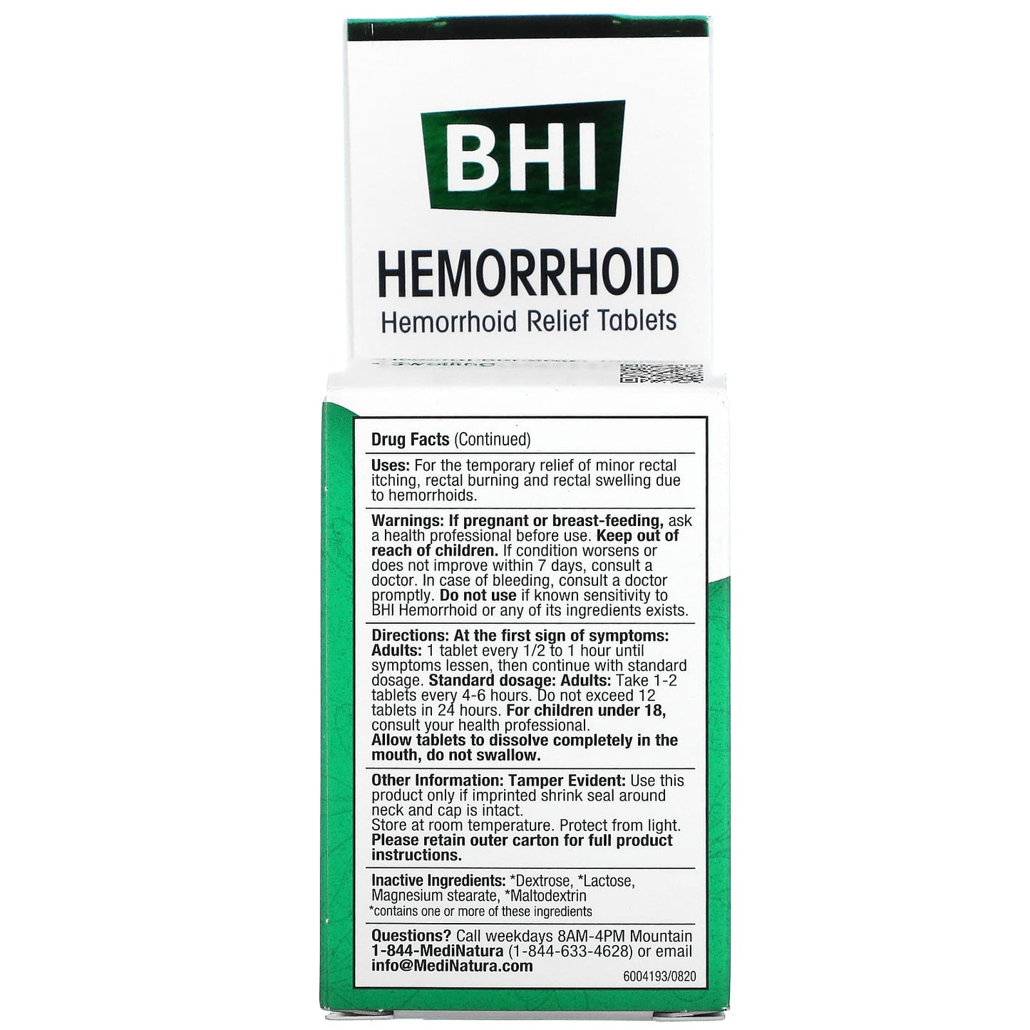 MediNatura, BHI, Hemorrhoid Relief, 100 Tablets - Image 2