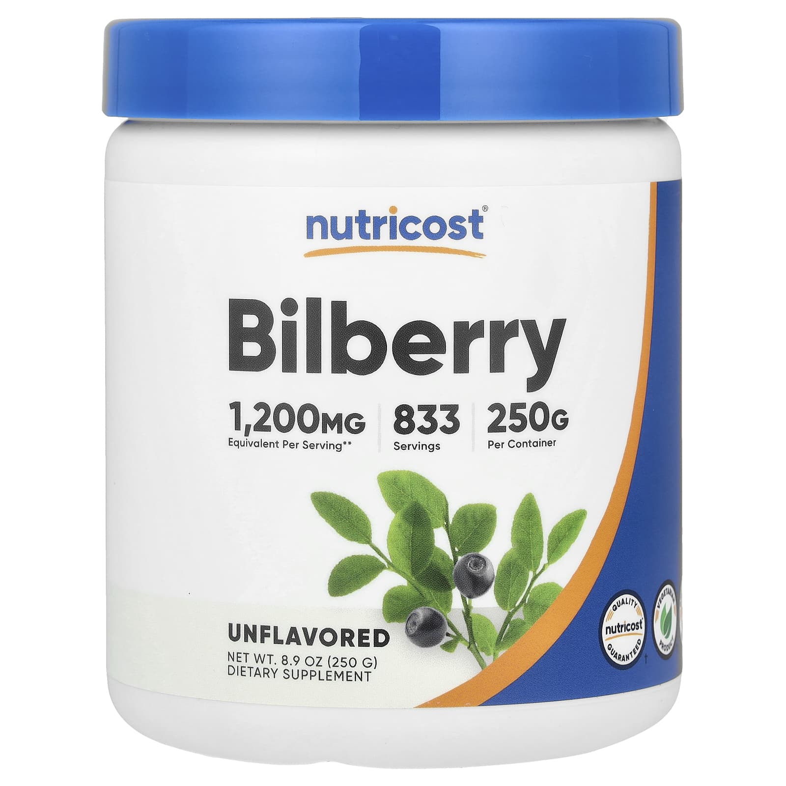 Nutricost, Bilberry Powder, Unflavored, 8.9 oz (250 g) - Image 1