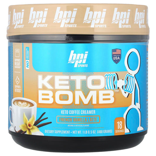 BPI Sports Keto Bomb French Vanilla Latte Coffee Creamer - Image 1