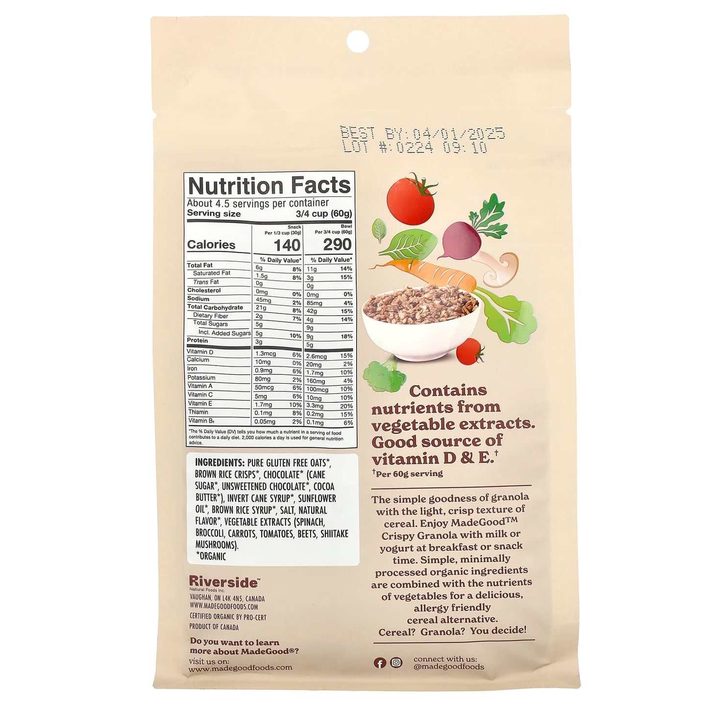 MadeGood, Crispy Light Granola, Cocoa Crunch, 10 oz (284 g) - Image 2