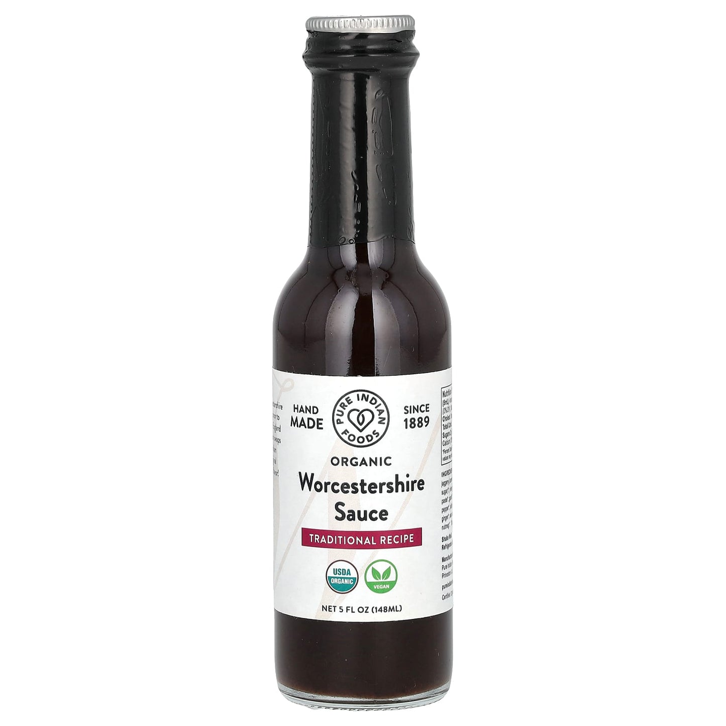 Pure Indian Foods, Organic Worcestershire Sauce, 5 fl oz (148 ml) - Image 1