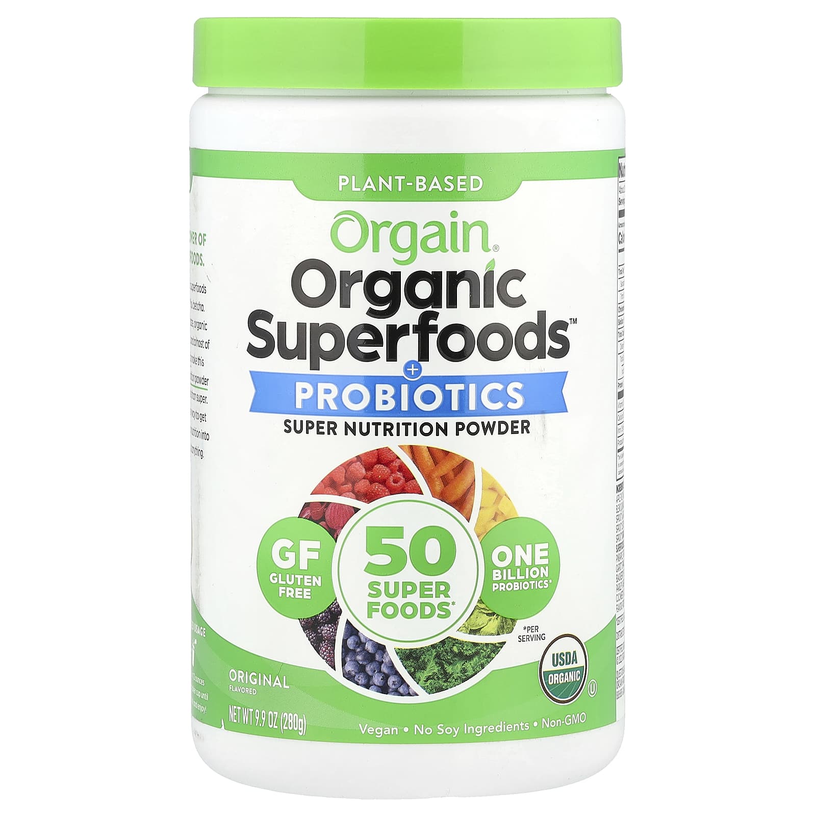 Orgain, Organic Superfoods™ + Probiotics, Original, 9.9 oz (280 g) - Image 1