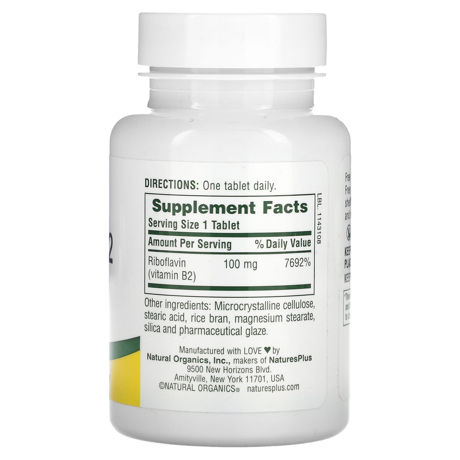 NaturesPlus, Vitamin B-2, 100 mg, 90 Tablets - Image 2