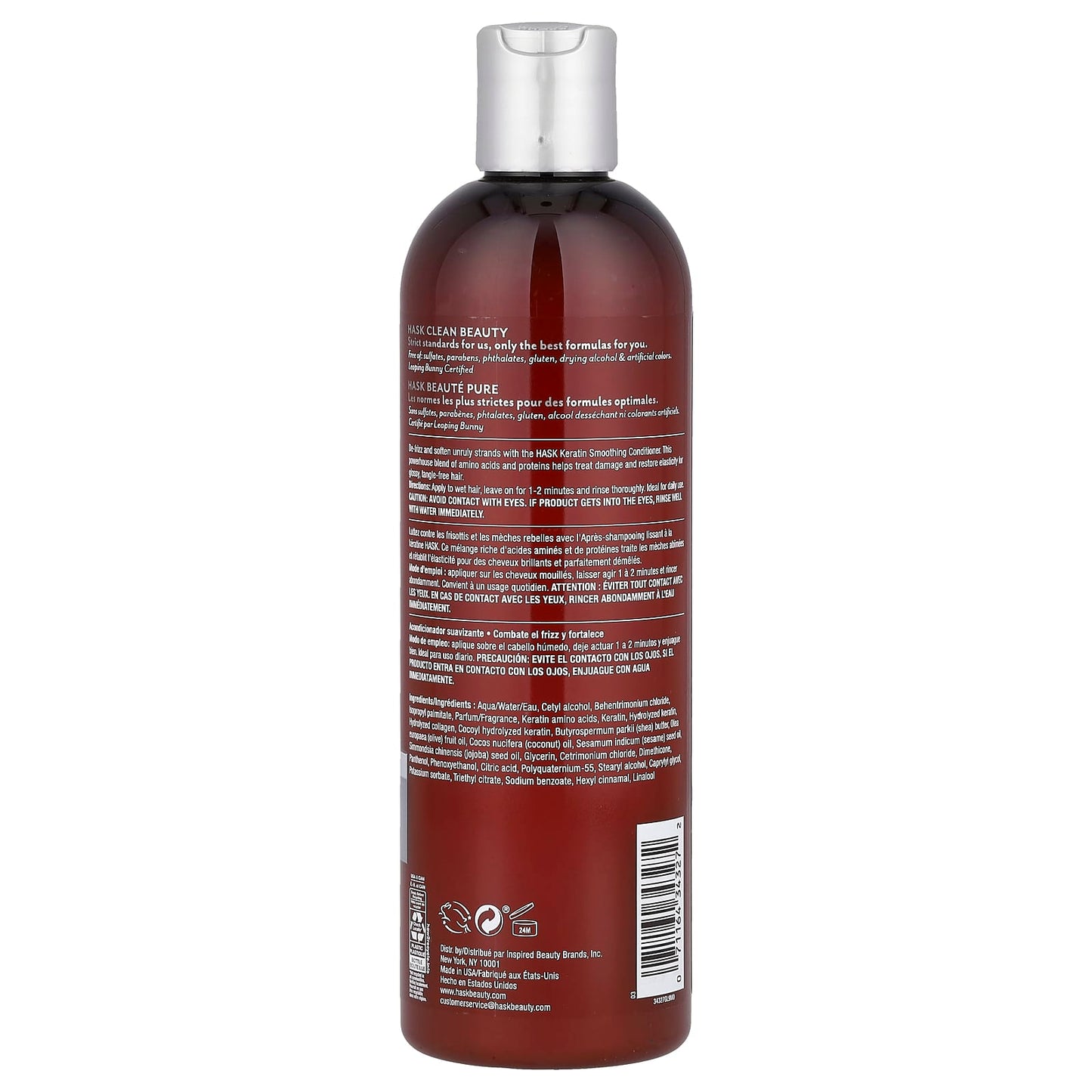 Hask Beauty Keratin Smoothing Conditioner, 355ml - Tangle-Free Hair - Image 2