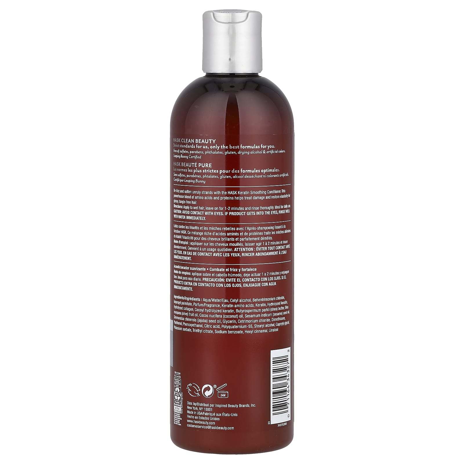 Hask Beauty Keratin Smoothing Conditioner, 355ml - Tangle-Free Hair - Image 2