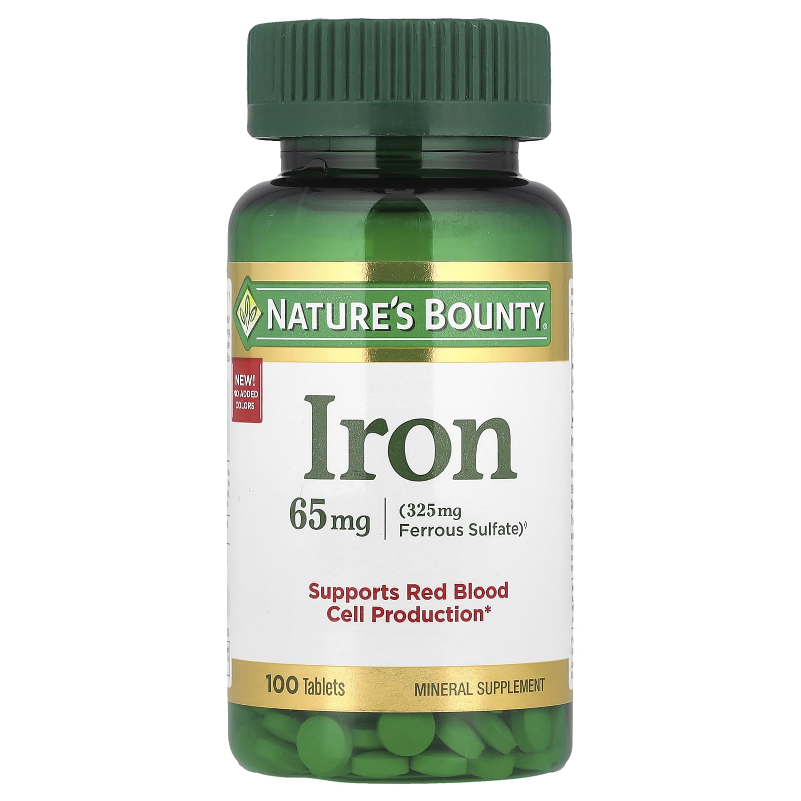 Nature's Bounty, Iron, 65 mg, 100 Tablets - Image 1