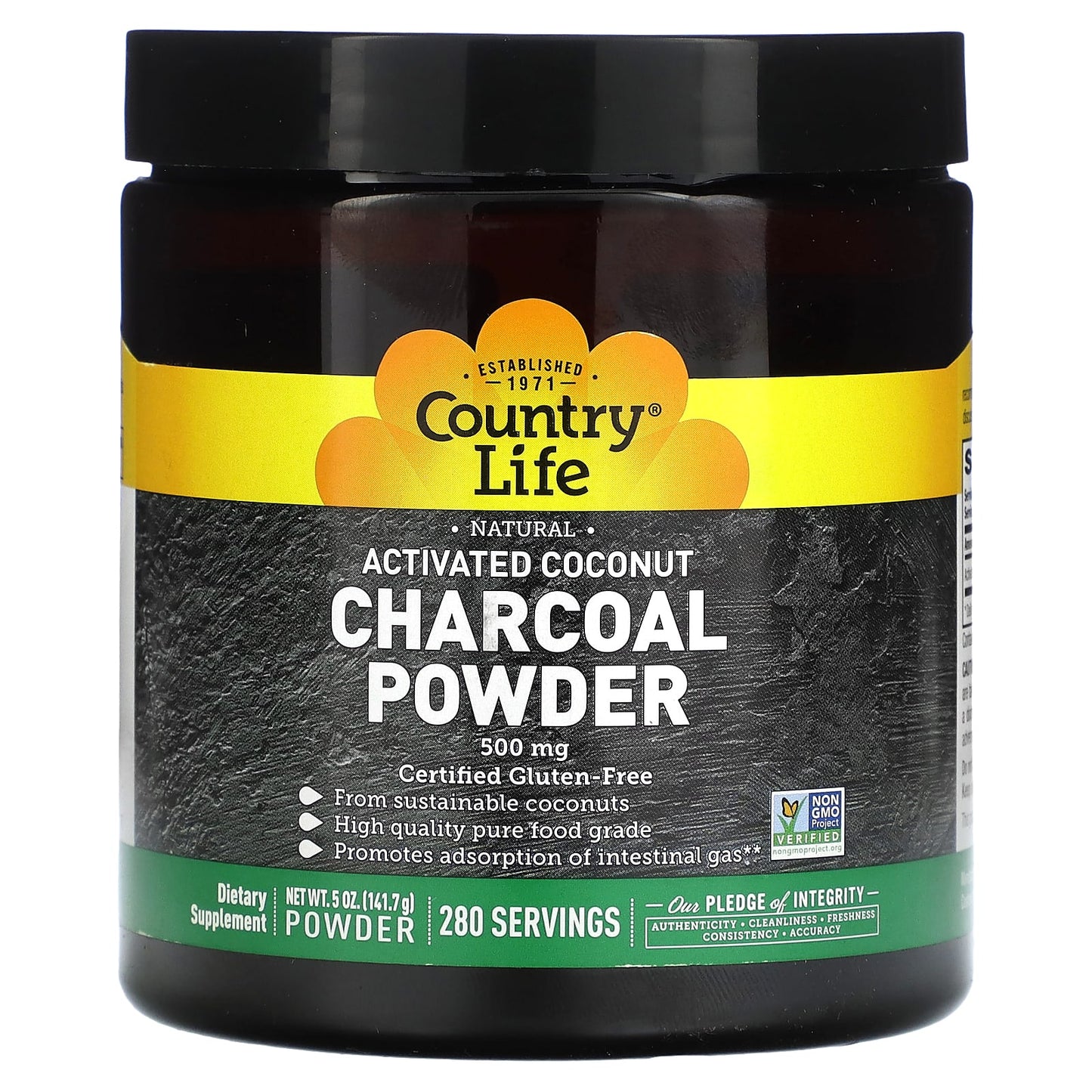 Country Life, Activated Coconut Charcoal Powder, 5 oz (141.7 g)