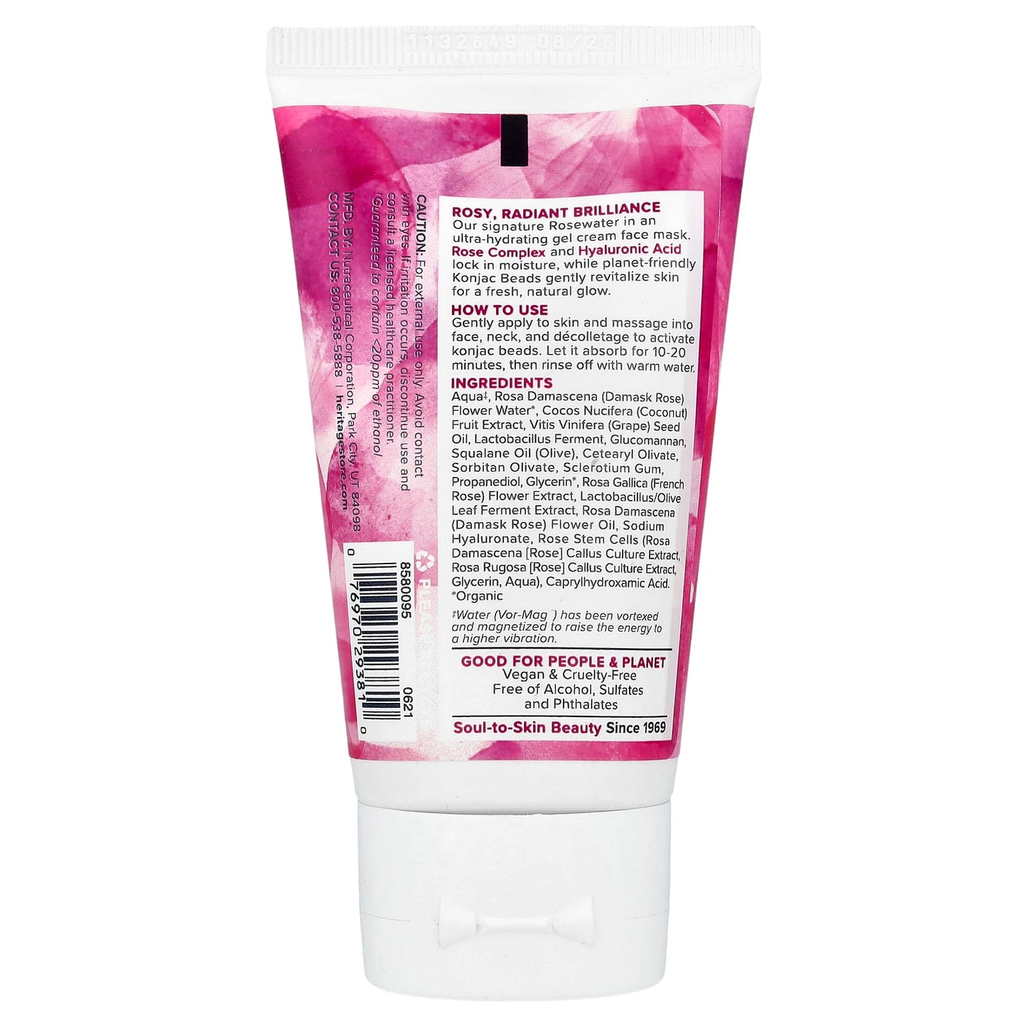 Rosewater Gel Face Mask for Dry to Combination Skin, Vegan & Cruelty Free - Image 2
