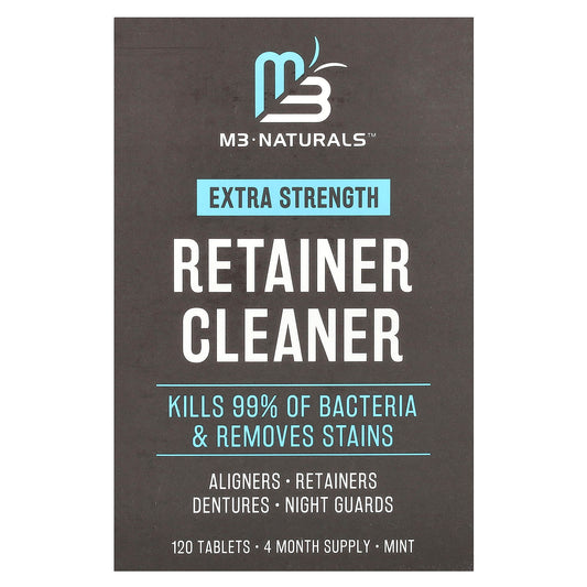 M3 Naturals, Retainer Cleaner, Extra Strength, Mint, 120 Tablets - Image 1