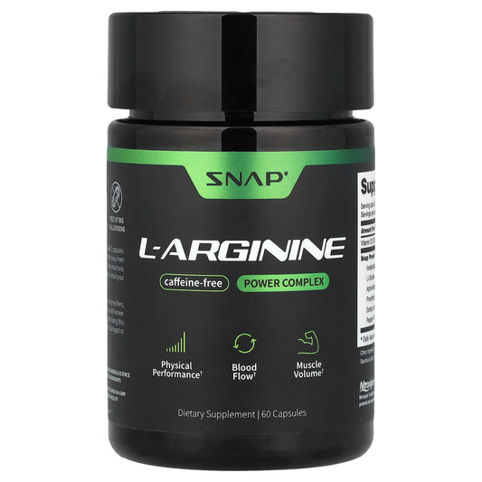 Snap Supplements, L-Arginine, Caffeine-Free, 60 Capsules - Image 1
