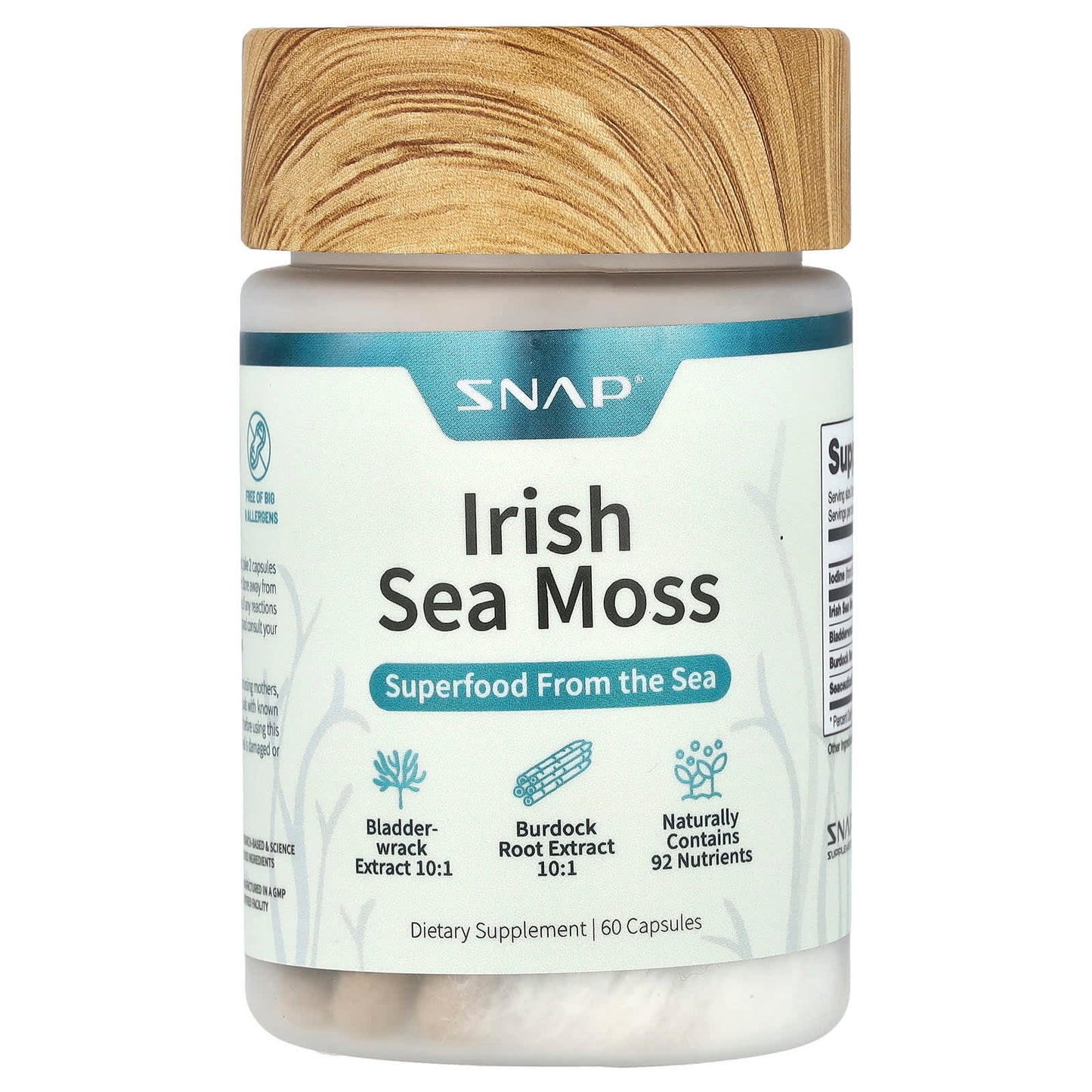 Snap Supplements, Irish Sea Moss, 60 Capsules - Image 1