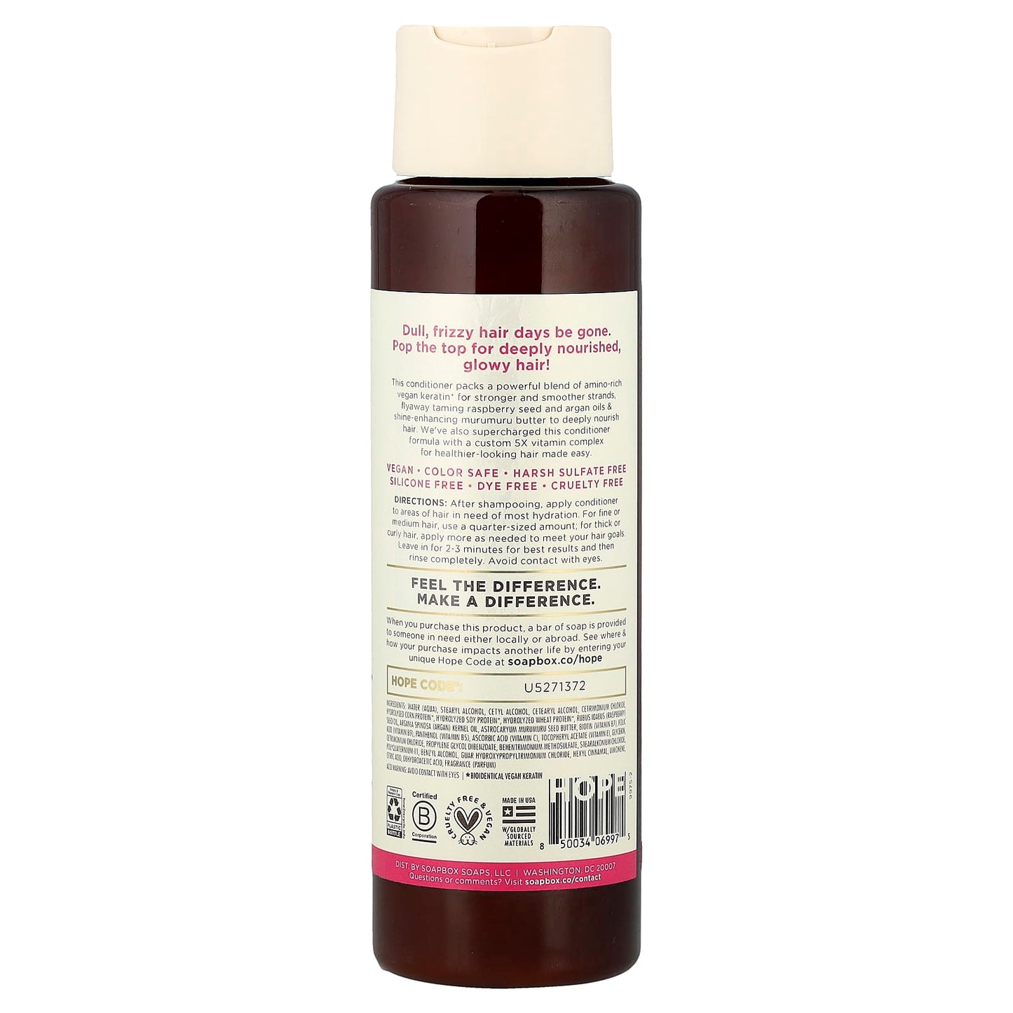 Soapbox, Nourishing Conditioner, Keratin Shine Boosting, For Silky, Frizz-Tamed Hair, 16 fl oz (473 ml) - Image 2
