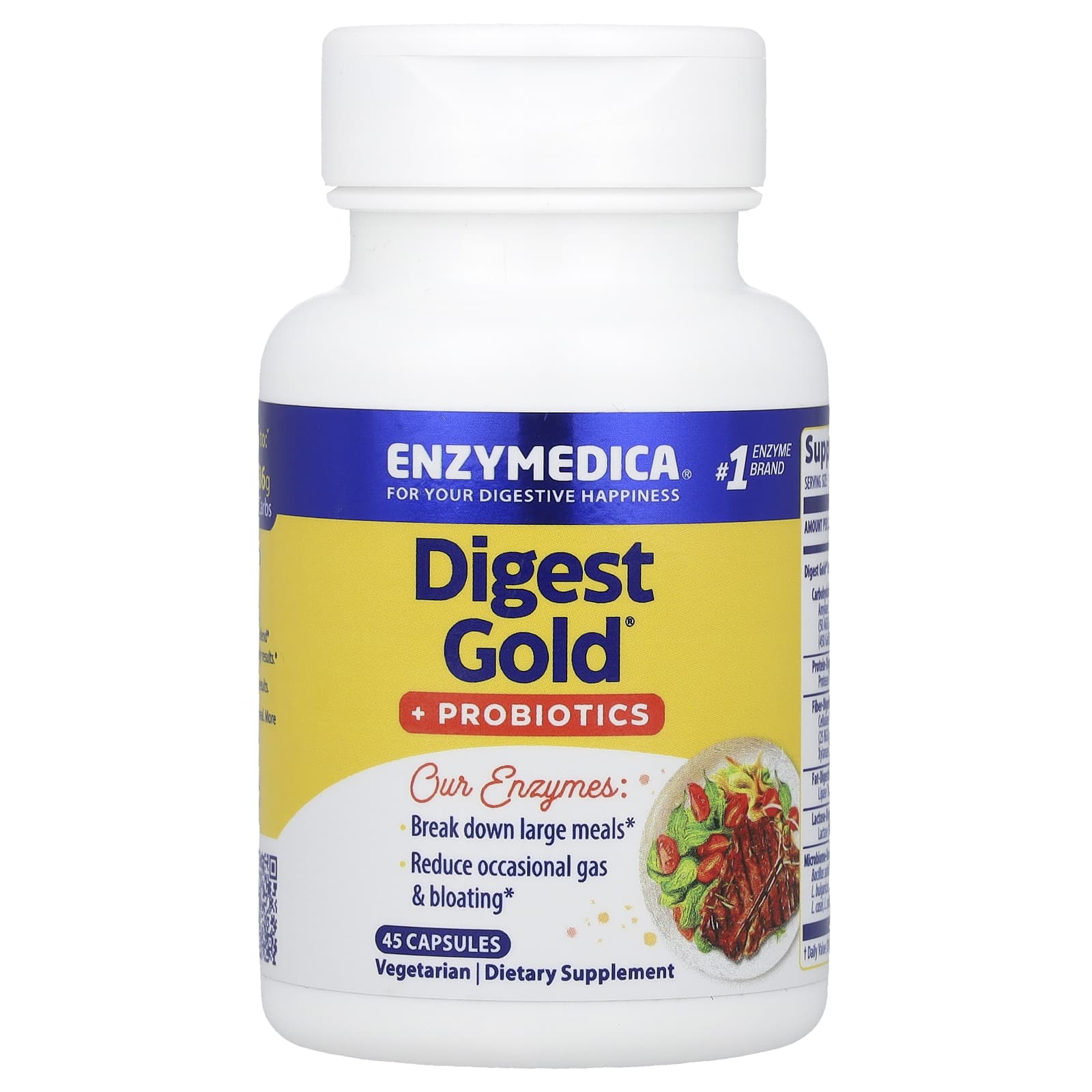 Enzymedica Digest Gold + Probiotics, 45 Capsules - Digestive Health - Image 1
