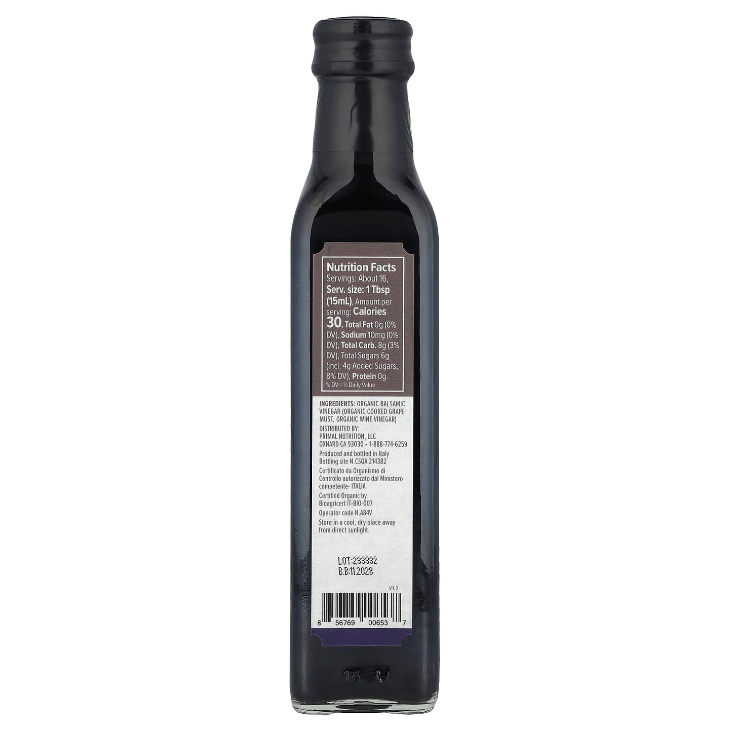 Primal Kitchen, Organic Balsamic Vinegar of Modena, 8.45 fl oz (250 ml) - Image 2
