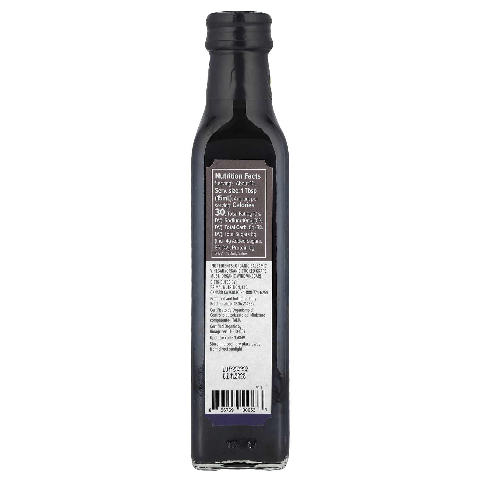 Primal Kitchen, Organic Balsamic Vinegar of Modena, 8.45 fl oz (250 ml) - Image 2
