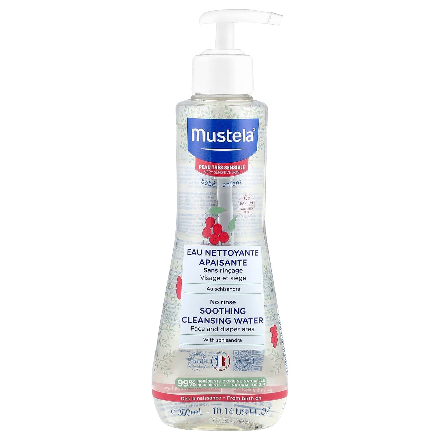 Mustela, No Rinse Soothing Cleansing Water with Schisandra, Very Sensitive Skin, Fragrance Free, 10.14 fl oz (300 ml) - Image 1