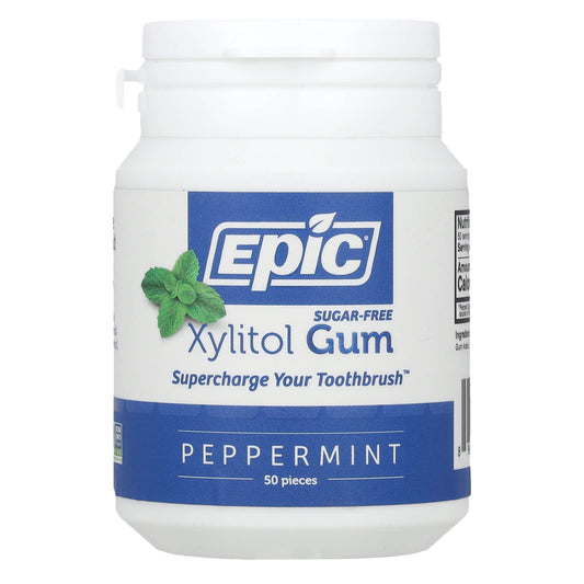 Sugar-Free Peppermint Gum by Epic Dental, Non-GMO & Vegan Friendly - Image 1