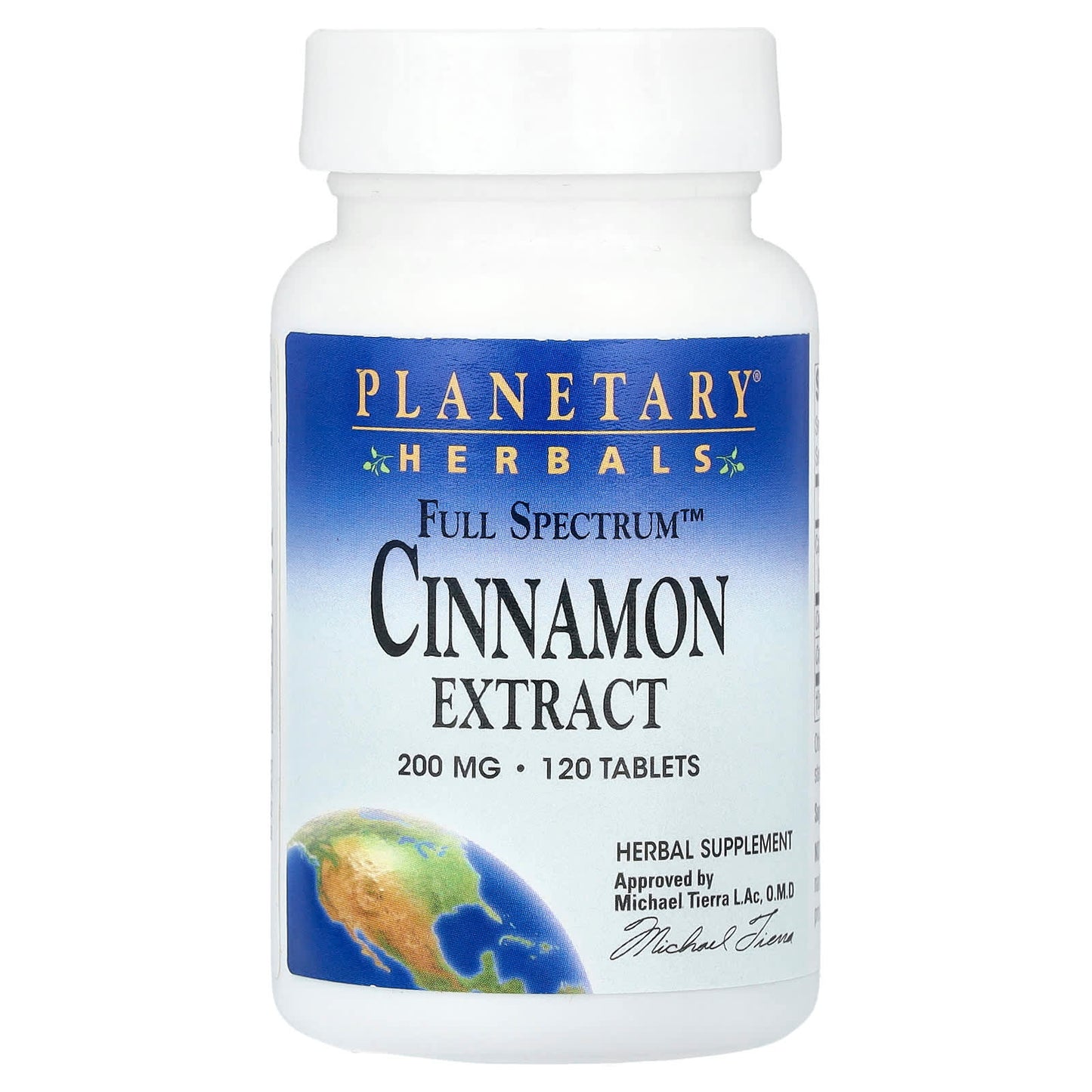Planetary Herbals, Full Spectrum™ Cinnamon Extract, 120 Tablets - Image 1