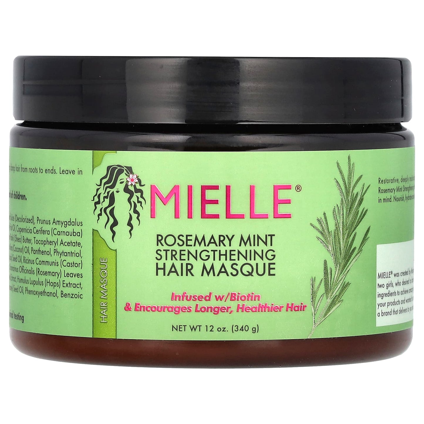Mielle, Strengthening Hair Masque, Rosemary Mint, 12 oz (340 g) - Image 1