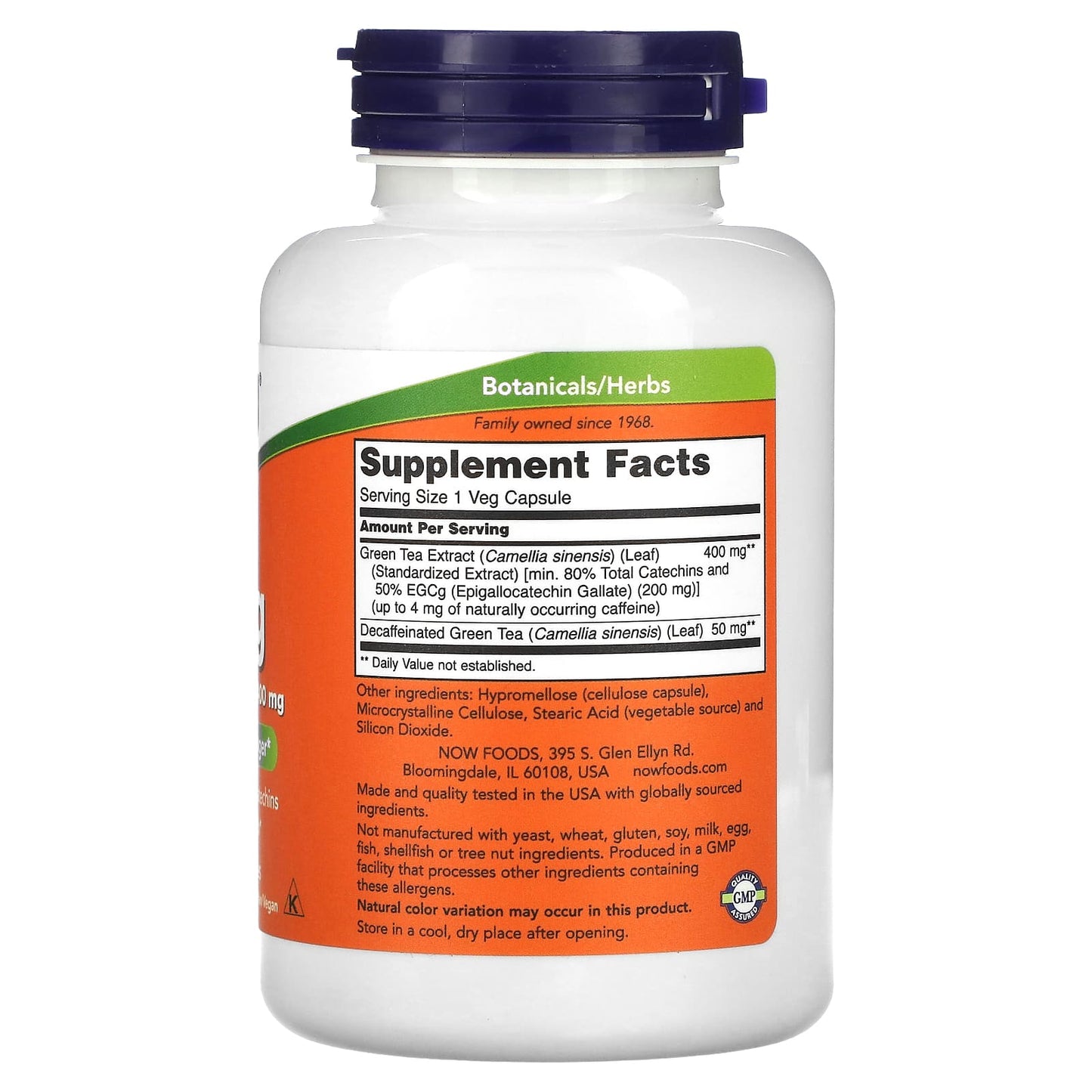 NOW Foods, EGCg, Green Tea Extract, 400 mg, 180 Veg Capsules - Image 2