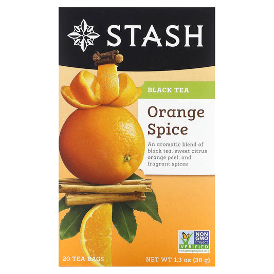 Stash Tea, Black Tea, Orange Spice, 20 Tea Bags, 1.3 oz (38 g) - Image 1