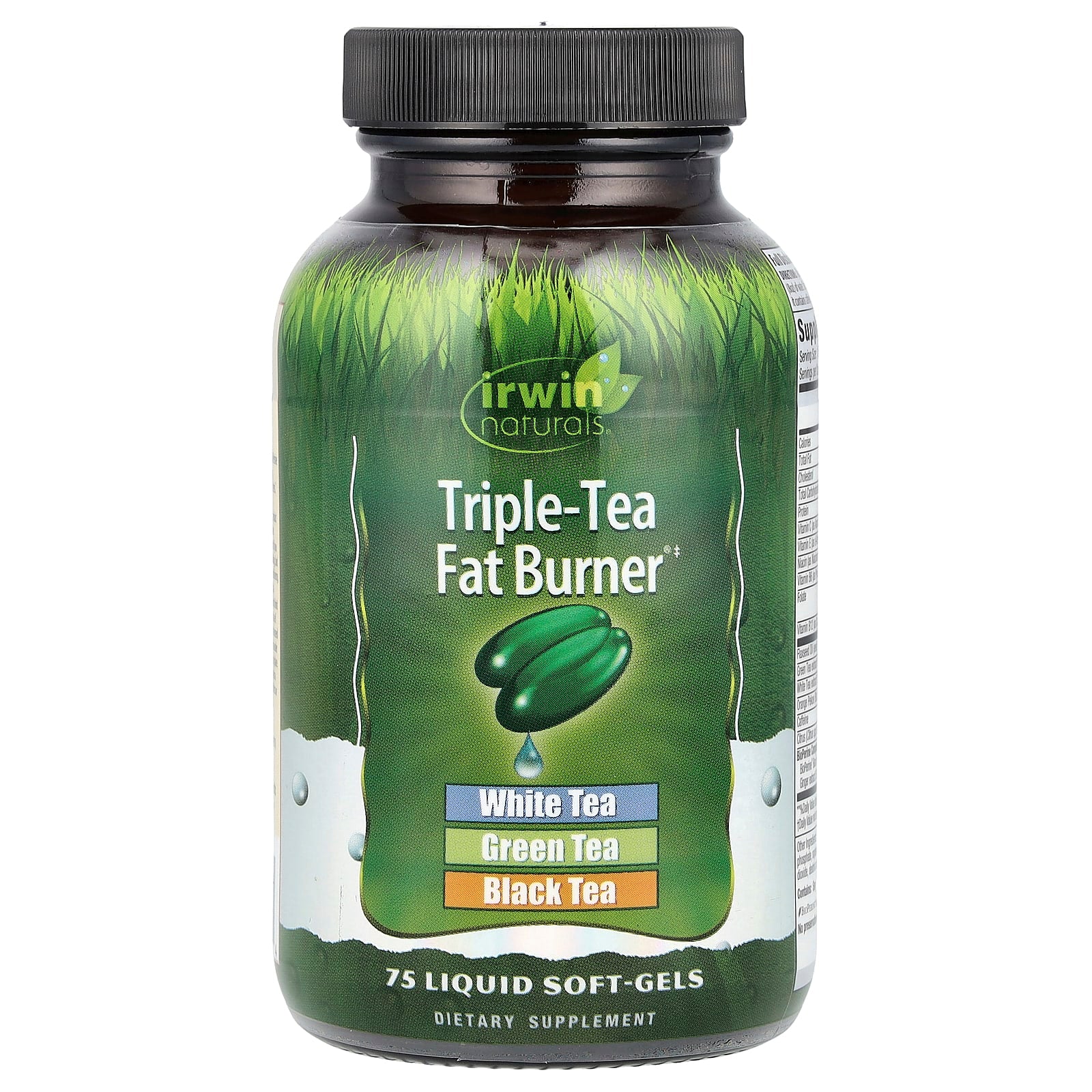 Irwin Naturals Triple-Tea Fat Burner Liquid Softgels for Weight Loss - Image 1