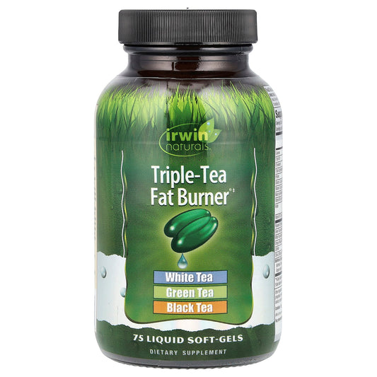 Irwin Naturals Triple-Tea Fat Burner Liquid Softgels for Weight Loss - Image 1