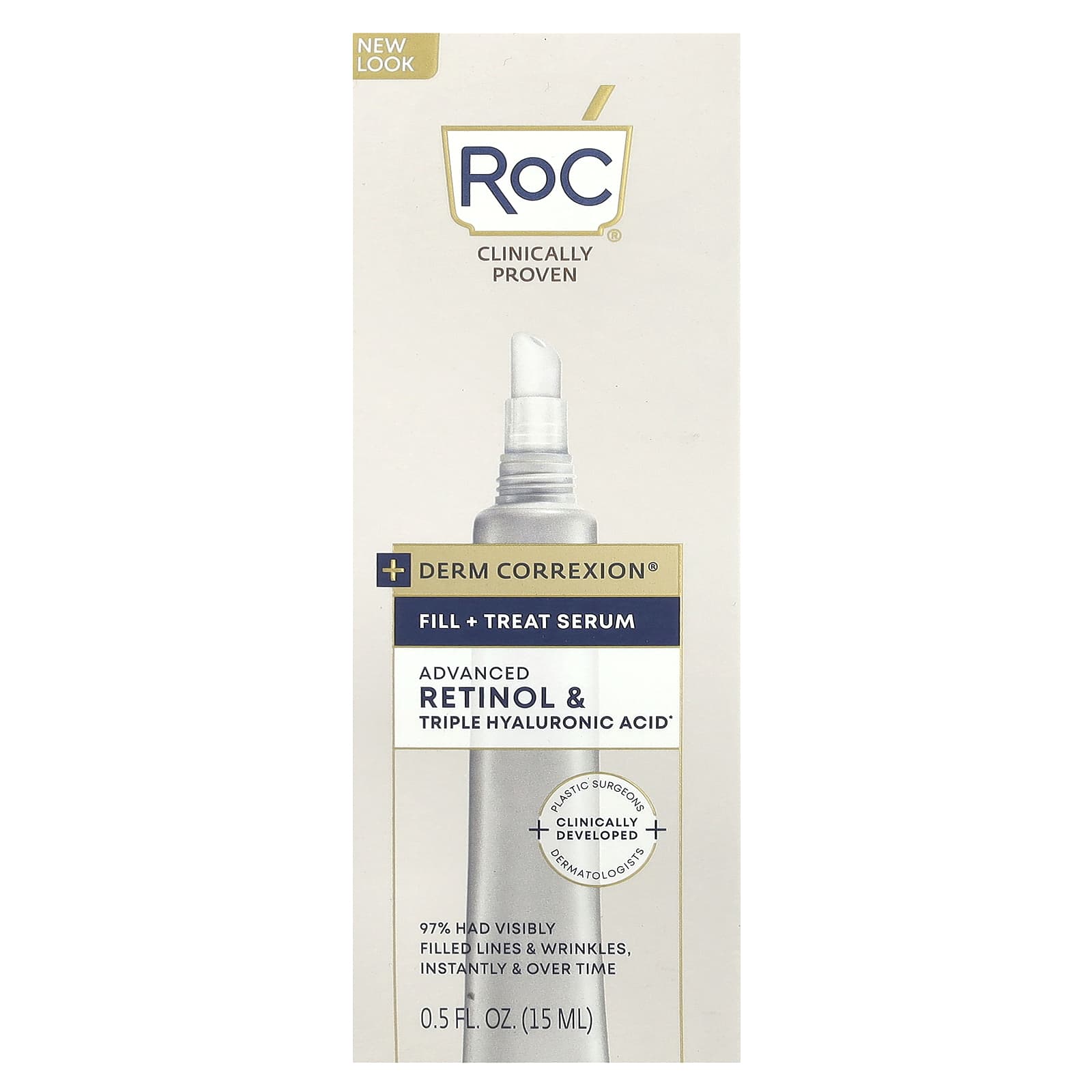 RoC, Derm Correxion®, Fill + Treat Serum, Advanced Retinol & Triple Hyaluronic Acid, 0.5 fl oz (15 ml) - Image 2