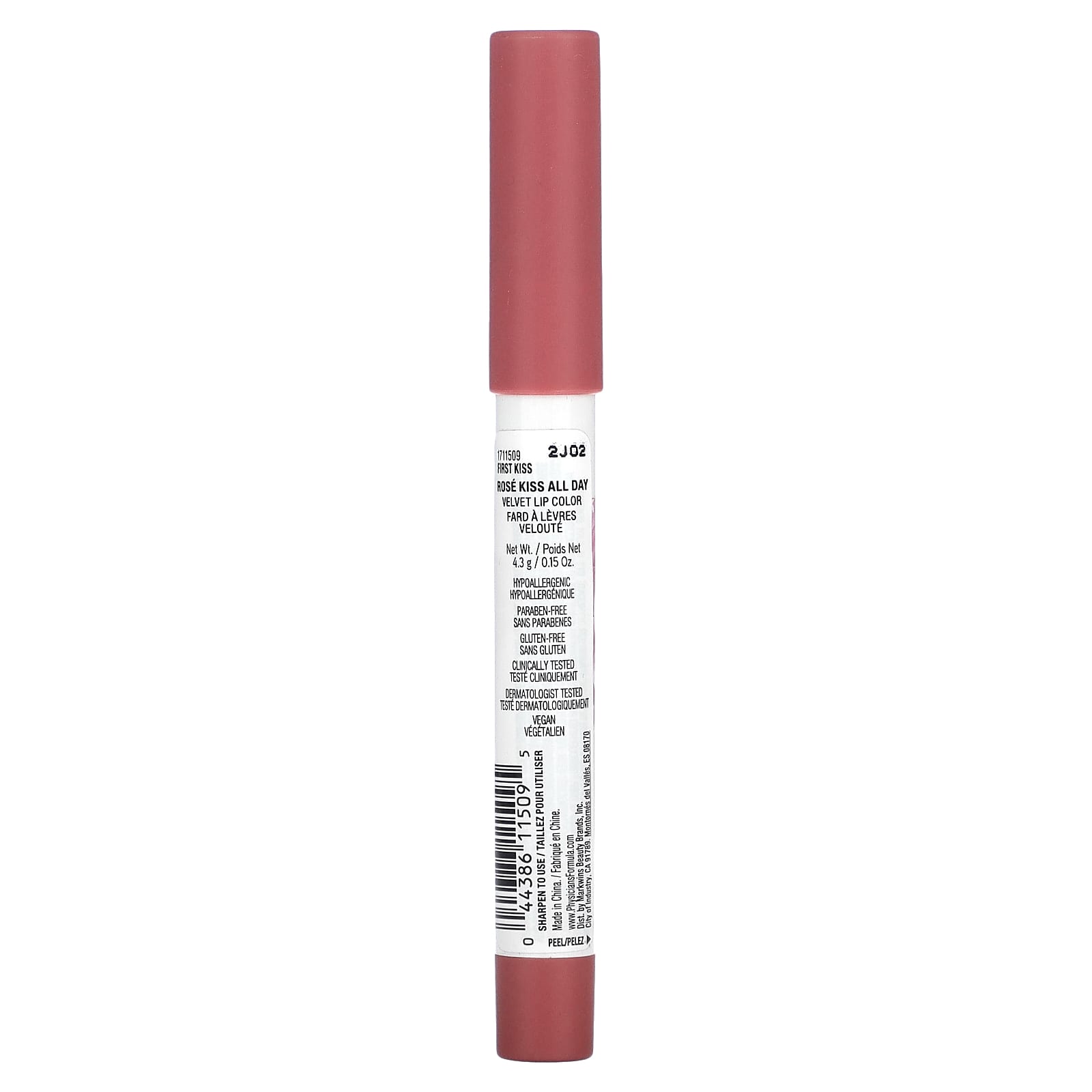 Physicians Formula, Rosé Kiss All Day, Velvet Lip Color, 1711509 First Kiss, 0.15 oz (4.3 g) - Image 2