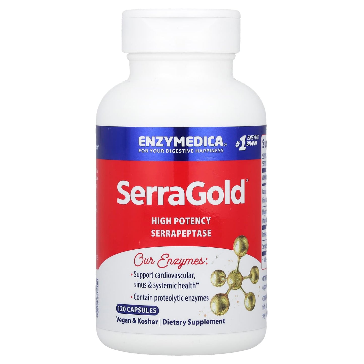 SerraGold High Potency Serrapeptase Supplement for Digestive Health - Image 1