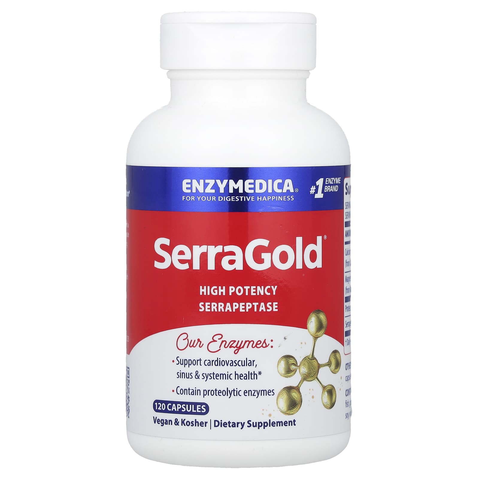 SerraGold High Potency Serrapeptase Supplement for Digestive Health - Image 1