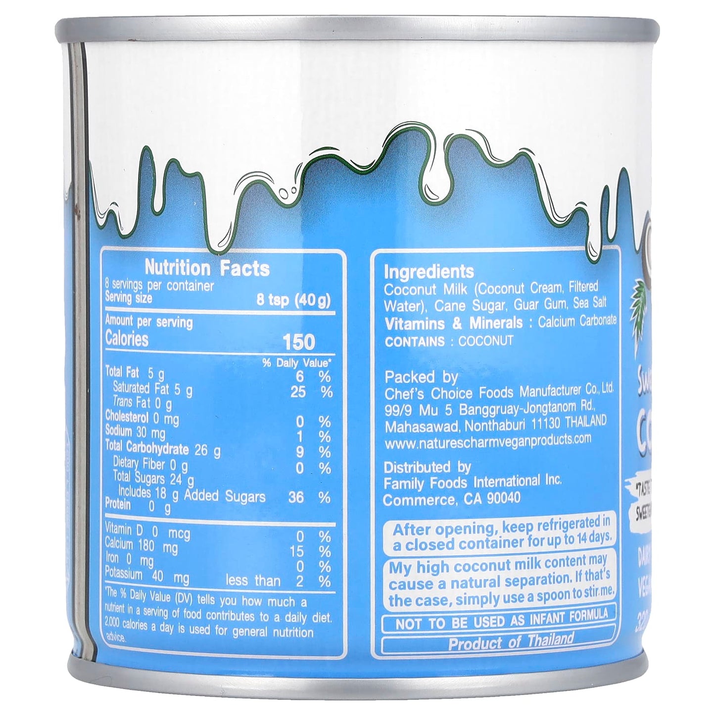 Nature's Charm, Sweetened Condensed Coconut Milk, 11.25 oz (320 g) - Image 2
