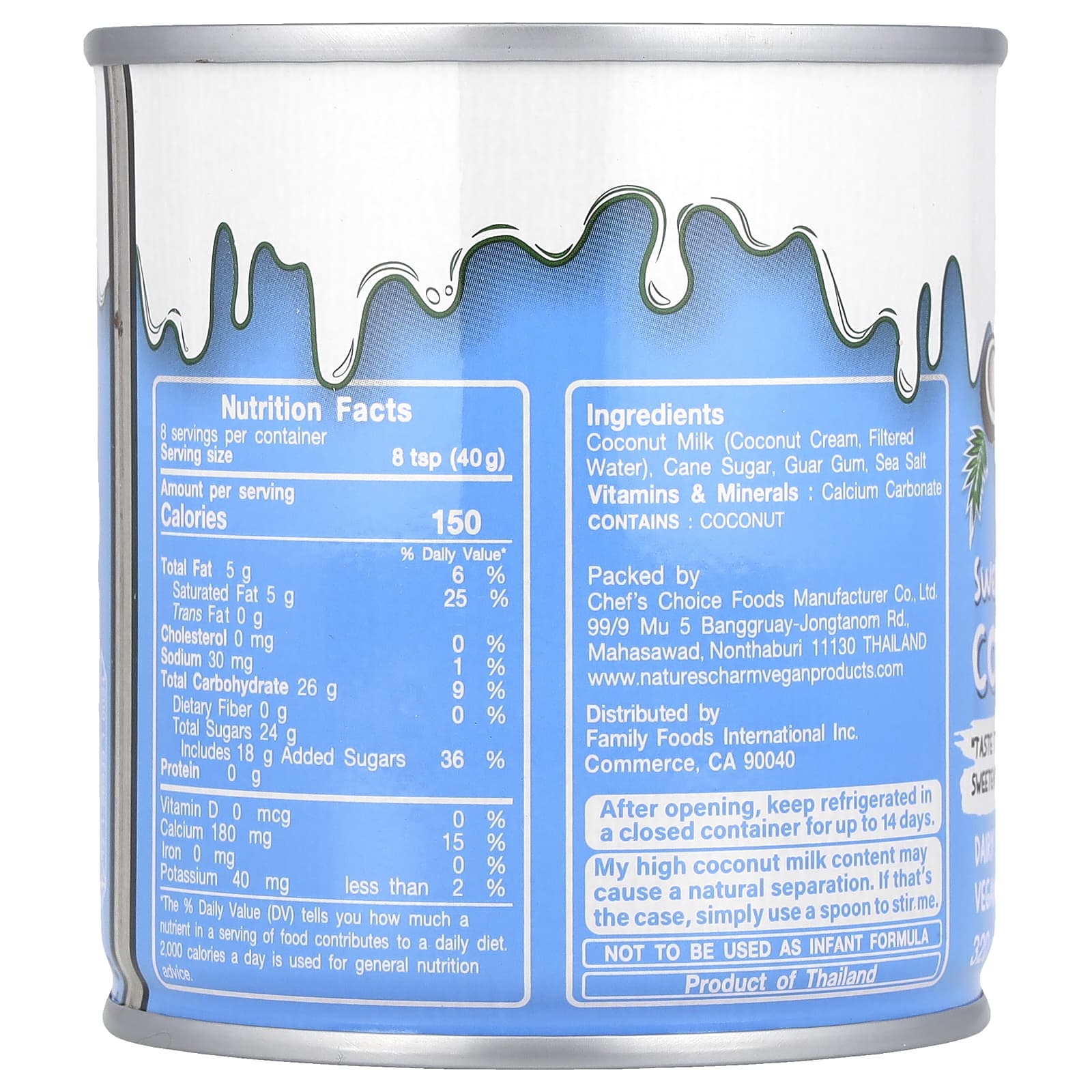 Nature's Charm, Sweetened Condensed Coconut Milk, 11.25 oz (320 g) - Image 2