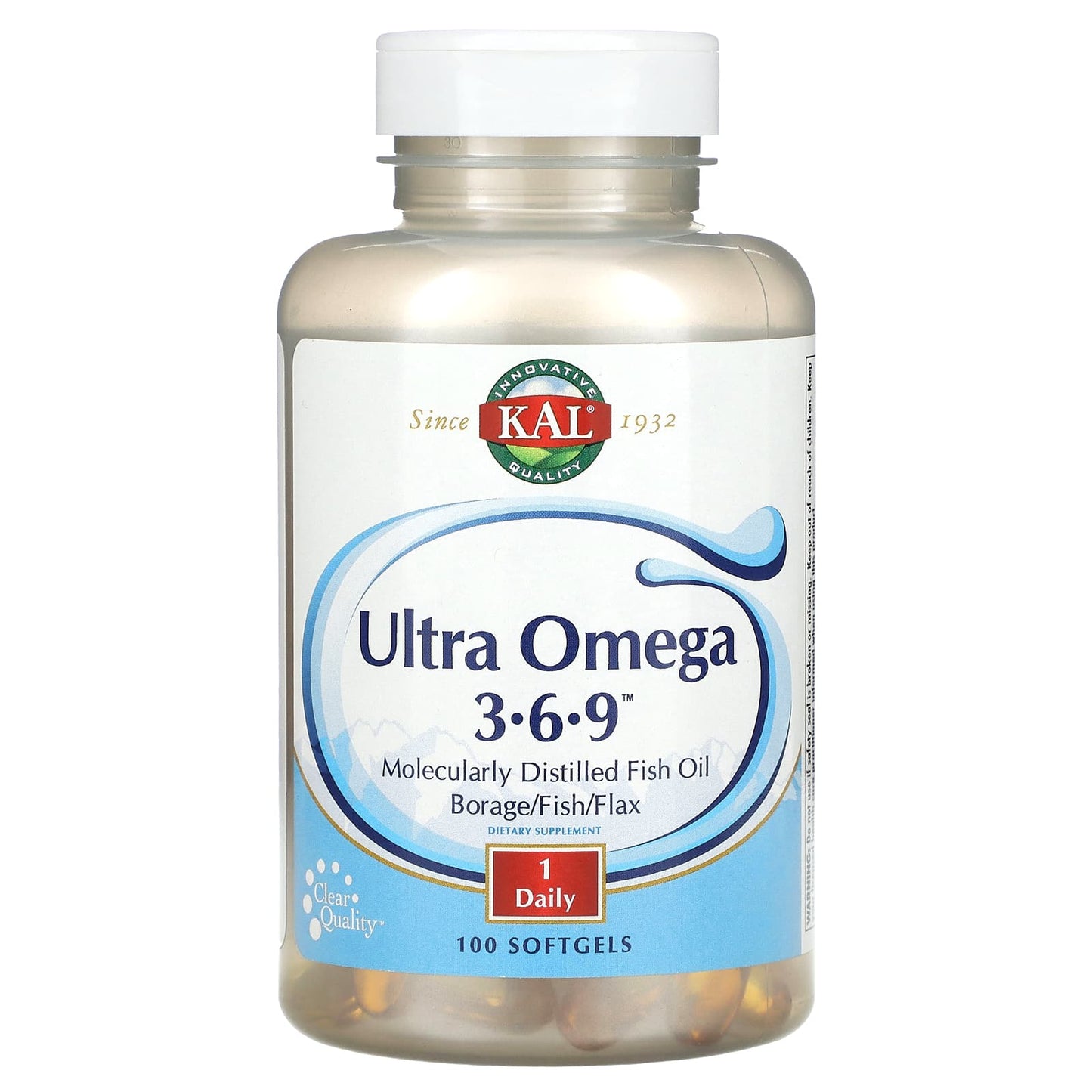 KAL, Ultra Omega 3-6-9, 100 Softgels - Image 1