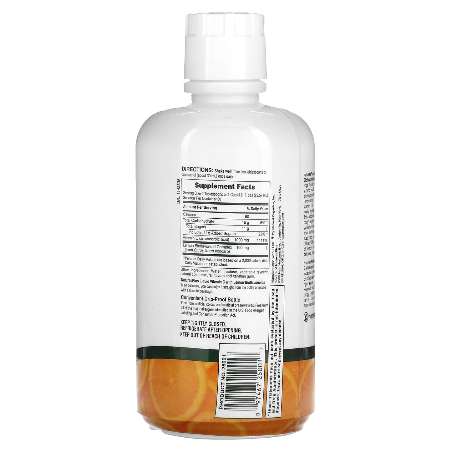 NaturesPlus, Liquid Vitamin C, Natural Orange, 1,000 mg, 30 fl oz (887.10 ml) - Image 2