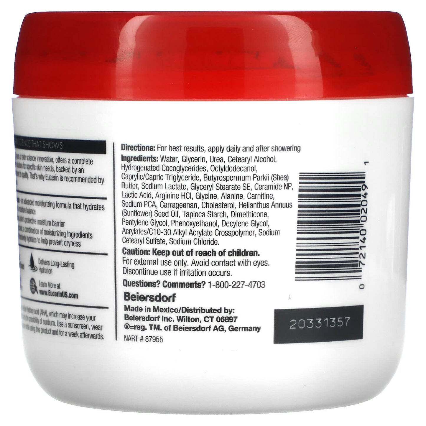 Eucerin Advanced Repair Cream for Dry Skin, Fragrance Free, 16oz - Image 2