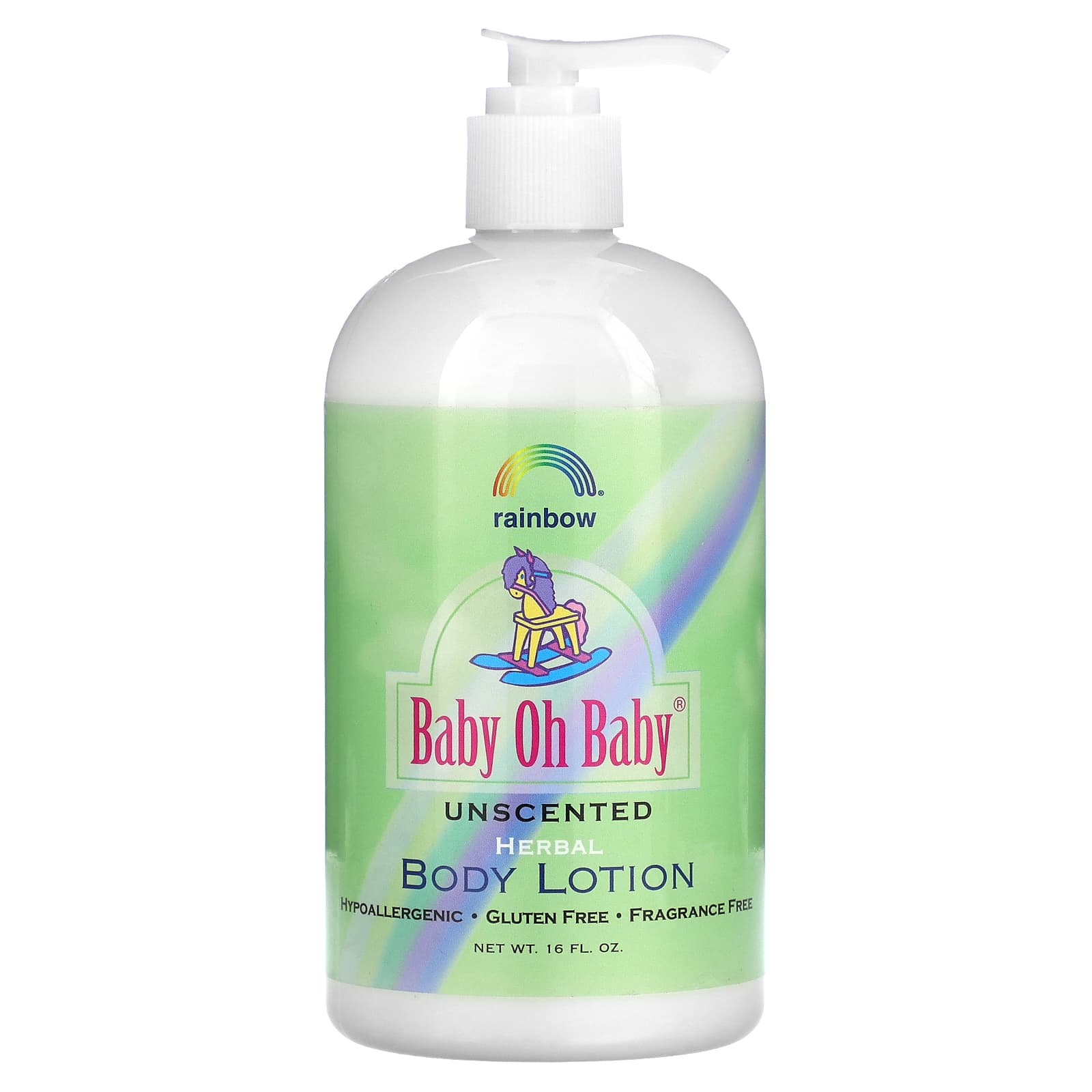 Rainbow Research, Baby Oh Baby, Herbal Body Lotion, Unscented, 16 fl oz - Image 1