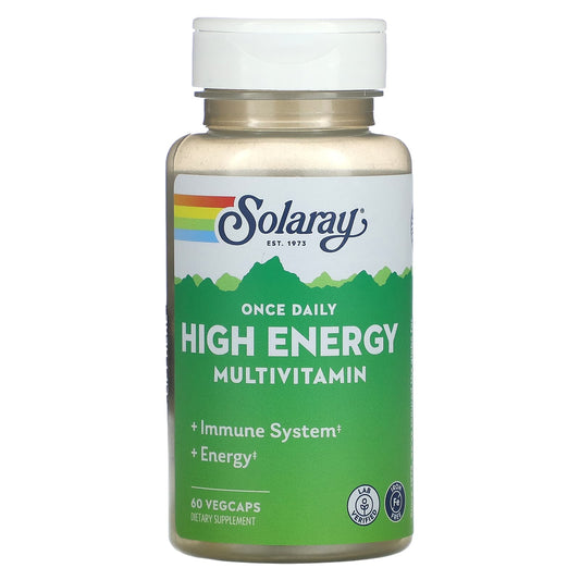 Solaray, Once Daily, High Energy Multivitamin, Iron Free, 60 VegCaps - Image 1