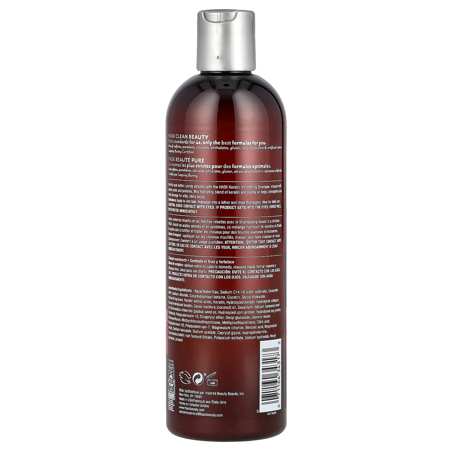 Hask Beauty Keratin Smoothing Shampoo, 12 fl oz (355 ml) - Image 2