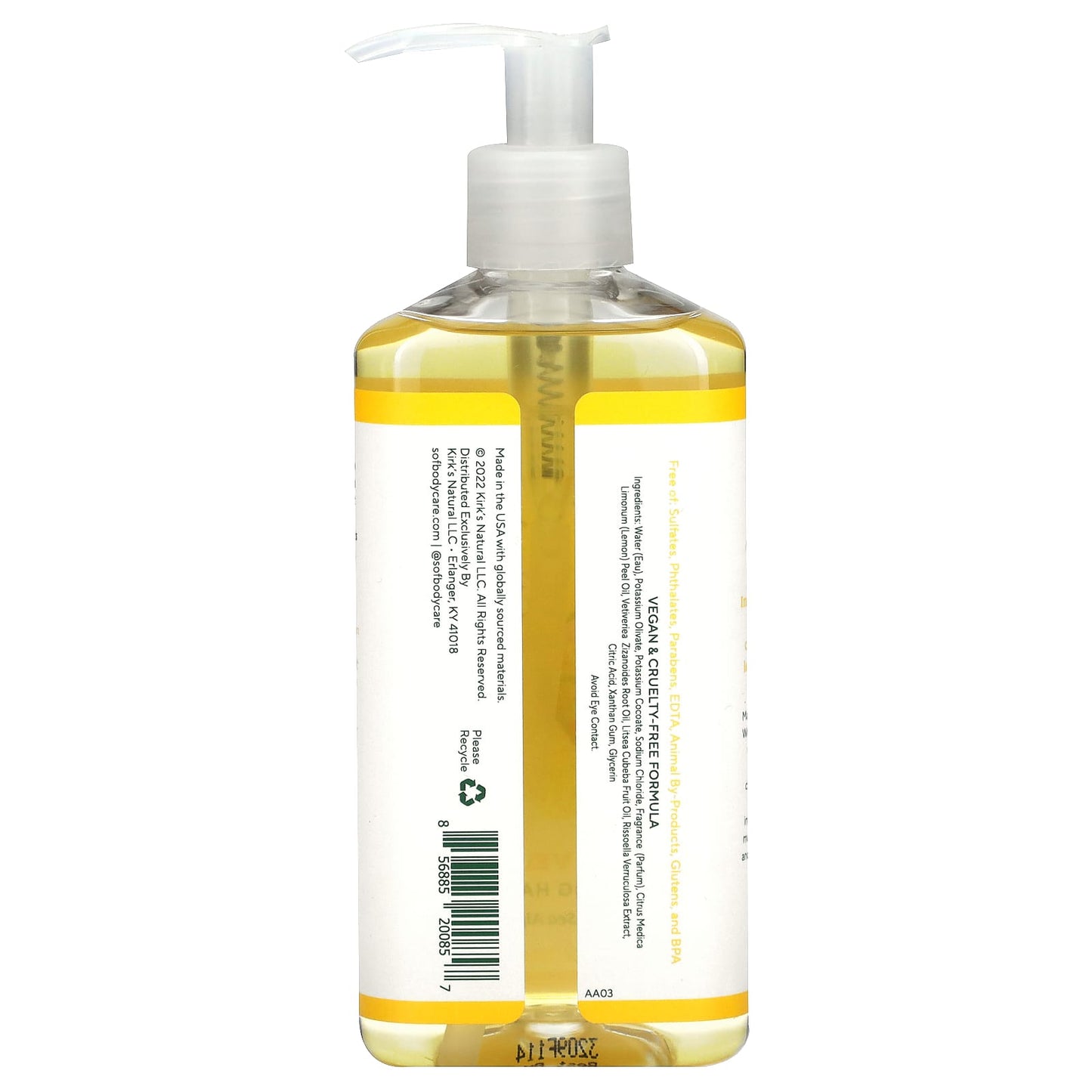 SoF, Nourishing Hand Wash, Lemon Verbena, 8 fl oz (236 ml) - Image 2